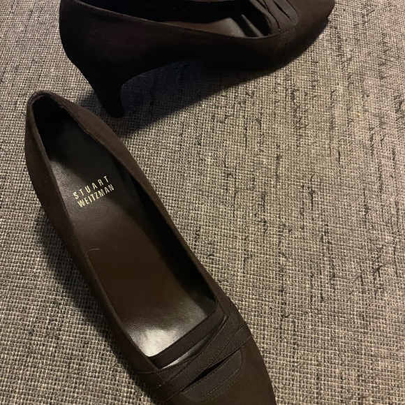 Stuart Weitzman Bandexsvelt Suede Pumps, Brown, 7M, never worn, made in Spain. - Picture 3 of 4